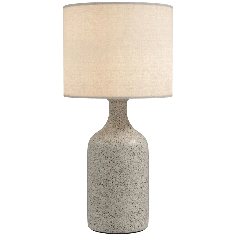 HOMCOM Table Lamp, Vintage Bedside Lamp, Desk Lamp with Ceramic Base, Linen Shade, Rocker Switch, Reading Lamp with E27 Socket, for Bedroom, Living Room, Sand Brown + White