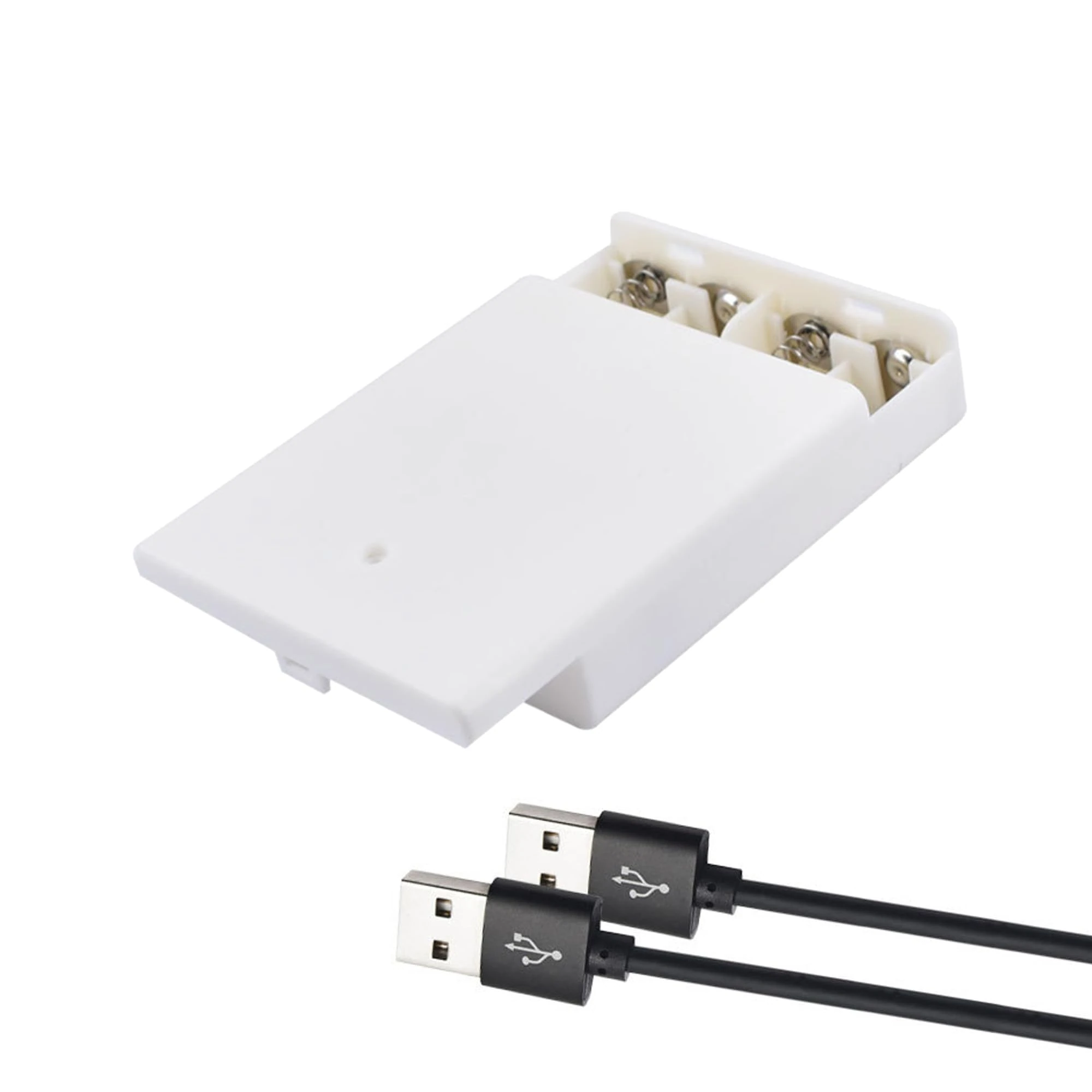 Battery Case Box with USB Port, 4 X AA Battery Power Bank, Battery Holder Case, USB Battery Pack for 6V LED Lights, String Lights, Fairy Lights, DIY Decorations