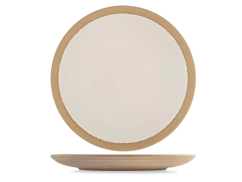 H&H Set of 6 Gemme Stoneware Dinner Plates, Ø 27 cm - Ivory Colour - Stylish and Durable Plates for Everyday Use - Dishwasher and Microwave Safe