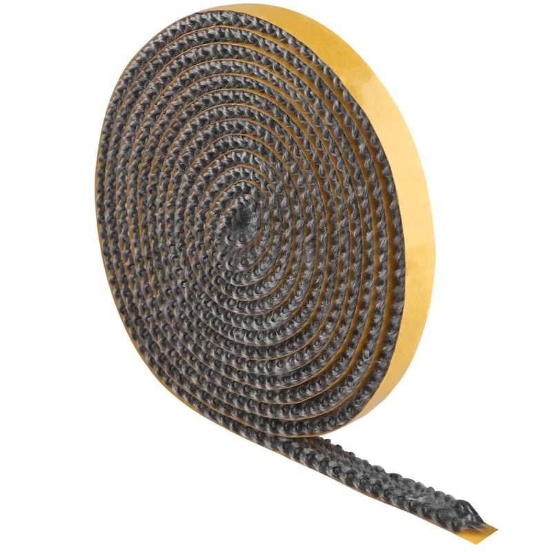 Fire Rope for Wood Burning Stove, Wood Stove Gasket Tape, Self Adhesive Flat Gasket for Stoves and Fireplaces, Heat Resistant Stove Rope for Stove, Chimney, Fireplaces, Oven Door (3mm*10mm*2.5m)