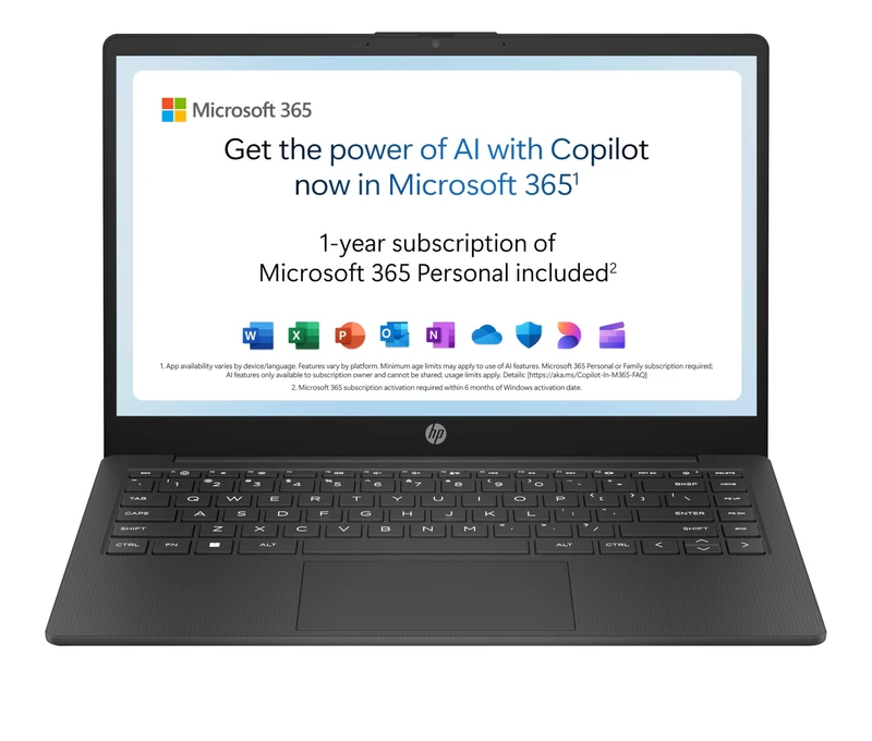 HP 14” Laptop | AMD Athlon Silver 7120U Processor | 4GB RAM | 128GB SSD | AMD Radeon 610M Graphics | HD Display | 12.5 hrs battery | Microsoft 365 Personal 12 month included | Windows 11 | 14-em0000sa