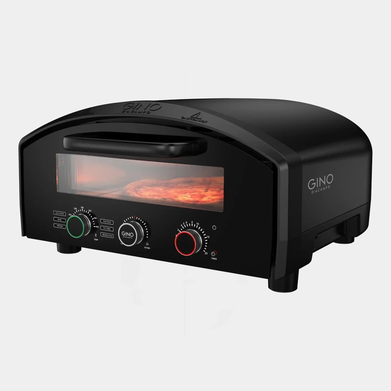 Gino D'Acampo 13" Electro Pizza Oven - Electric Pizza Oven with Multi Cooking Functions, Timer, Top & Bottom Heat Control