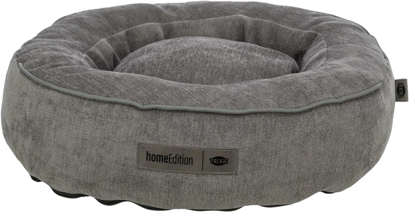 TRIXIE Dog Bed Vital Lennox Chenille, Round, Orthopedic Dog Pillow In Grey, Ø60Cm, Comfortable Dog Bed With Viscoelastic Memory Foam - 371321