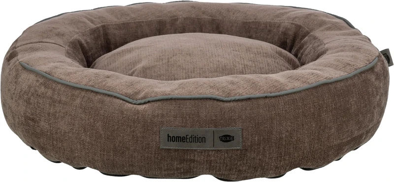 TRIXIE Dog Bed Vital Lennox Chenille, Round, Orthopedic Dog Pillow In Brown, Ø60Cm, Comfortable Dog Bed With Viscoelastic Memory Foam - 371326