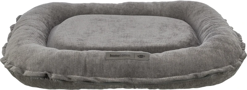 TRIXIE Dog Pillow Vital Lennox Chenille, Oval, Orthopedic Dog Bed In Grey, 90×70Cm, Comfortable Dog Bed With Viscoelastic Memory Foam - 371341