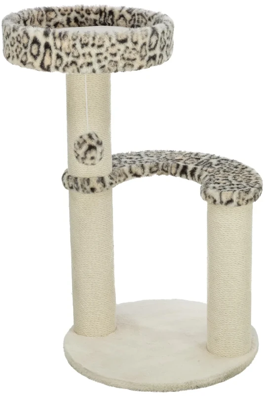 TRIXIE Cat Tree Leo - Multi Level Cat Tower With Padded Platforms And Fully Wrapped Scratching Posts, 82 Cm, Cream, Comfortable & Stable Cat Tree - 48175