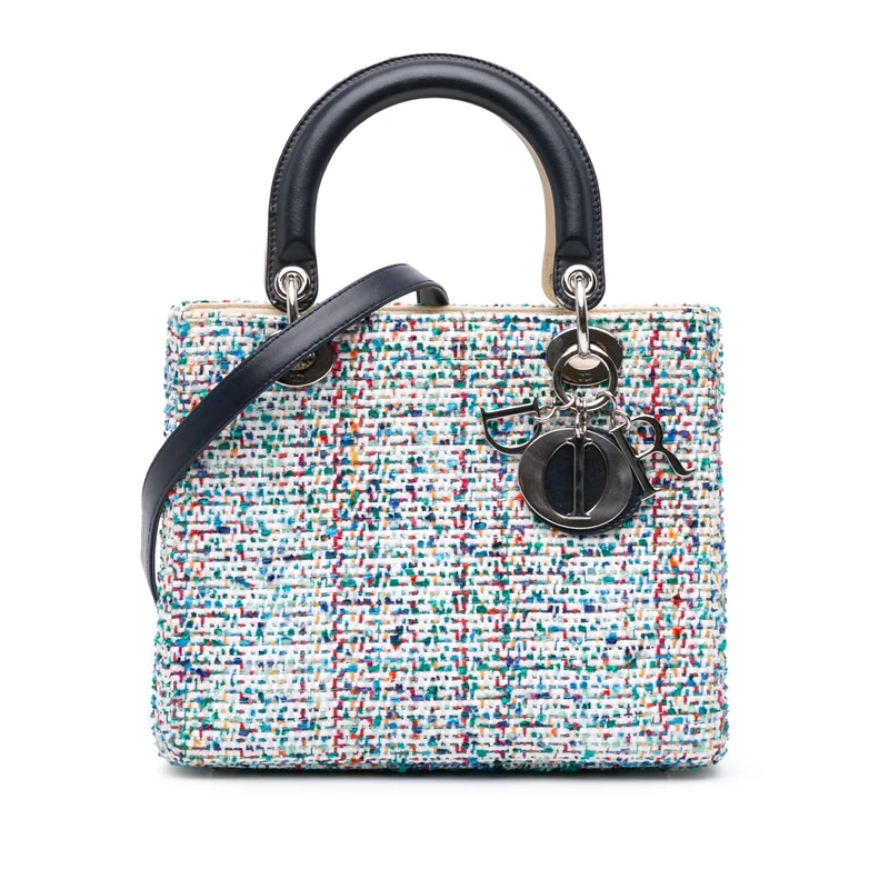 Dior Pre-Loved Medium Tweed Lady Handbag