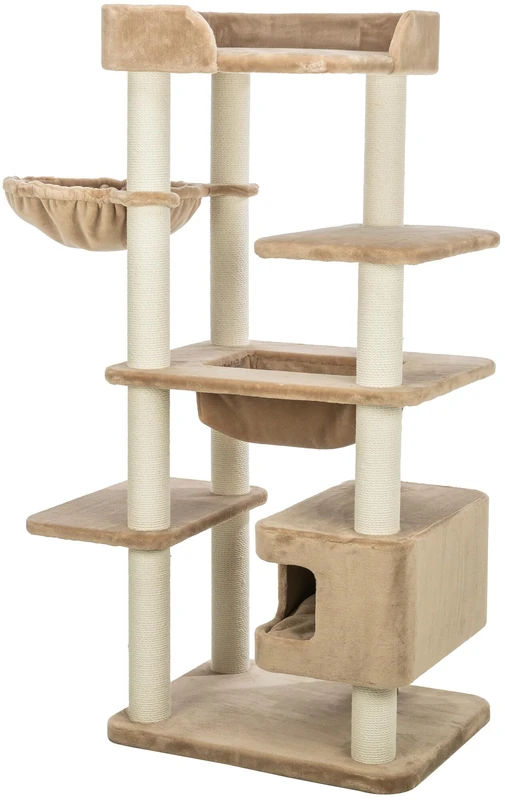 TRIXIE Cat Tree Xxl Brunna - Cat Tower For Large Cats With Plush Condo, 165 Cm, Taupe, Comfortable & Stable Cat Tree - 48158