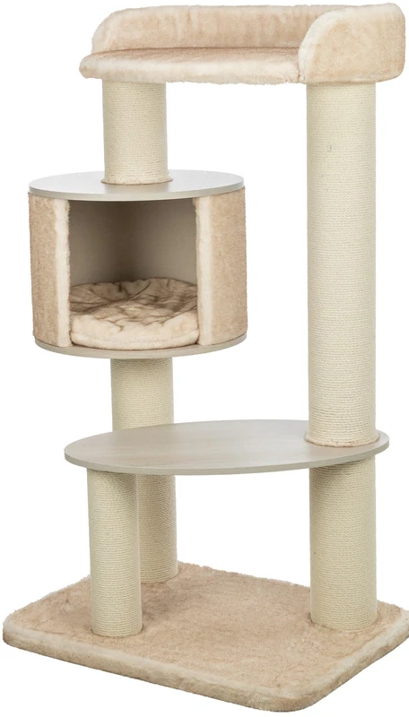 TRIXIE Cat Tree Xxl Kiara - Cat Tower For Large Cats With Plush Condo, 135 Cm, Cream, Comfortable & Stable Cat Tree - 48152