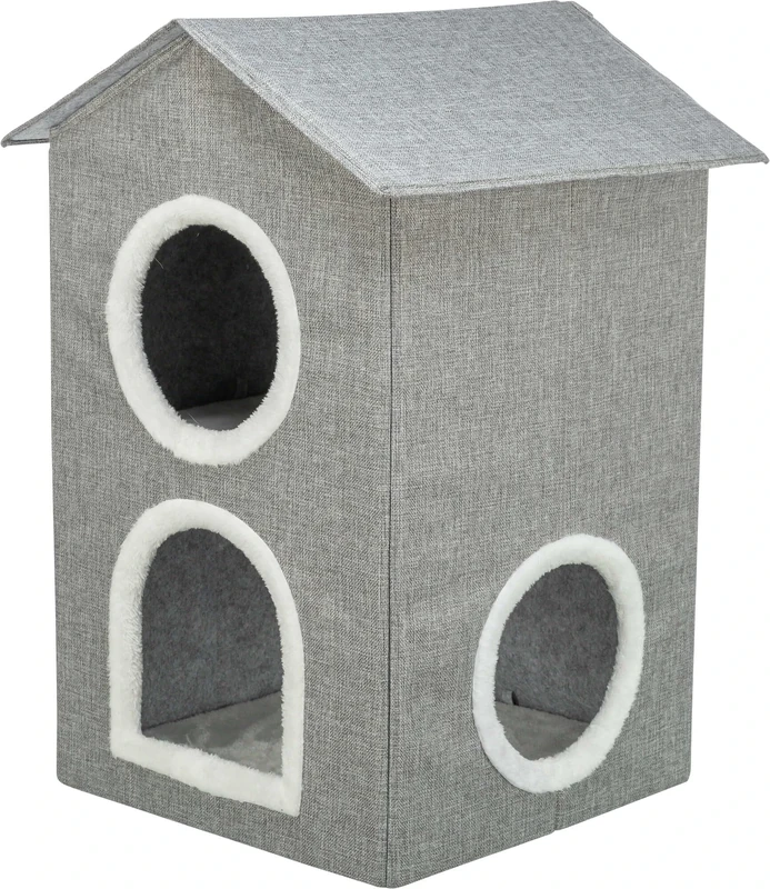 TRIXIE Cat Cave Nora Soft Edition, 47 × 67 × 47 Cm, Cosy Two-Tier Cat Bed - 363111