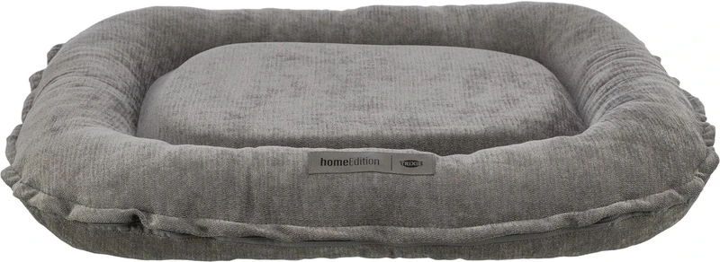 TRIXIE Dog Pillow Vital Lennox Chenille, Oval, Orthopedic Dog Bed In Grey, 70×55Cm, Comfortable Dog Bed With Viscoelastic Memory Foam - 371340