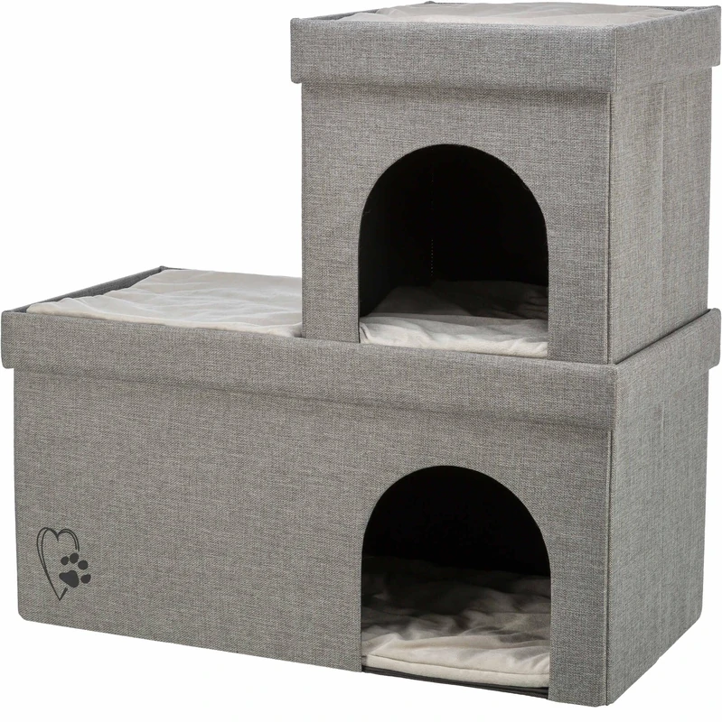Trixie Kimy Soft Edition Cat Cave 76 × 72 × 37 cm, Cuddly Cat Bed with 2 Levels – 363110