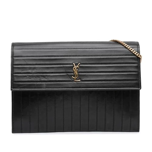 Yves Saint Laurent Pre-Loved Quilted Calfskin Victoire Chain Crossbody Bag