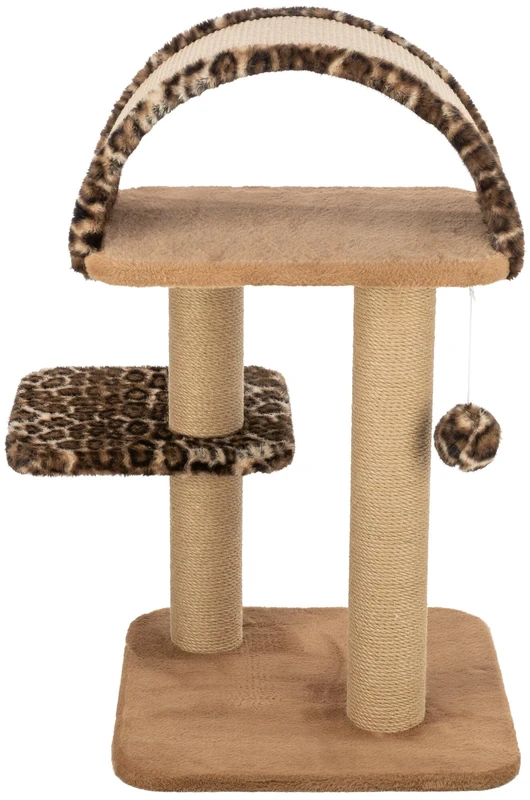 TRIXIE Cat Tree Leo - Multi Level Cat Tower With Padded Platforms And Fully Wrapped Scratching Posts, 85 Cm, Brown, Comfortable & Stable Cat Tree - 48176