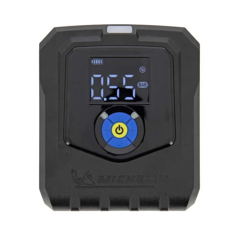 Michelin 009543 Pro Wireless Air Compressor - Portable Electric Inflator 10 BAR - Flow Rate 19L Per Min - 11.1V Lithium Battery - Programmable Pressure - Lamp - Ideal for Car, Motorcycle, Bike