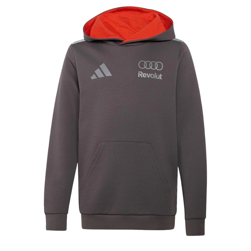 adidas Unisex Kids Audi Revolut Formula One Team 2026 Driver Hoodie Sweatshirt, grey strata, 11-12 Years