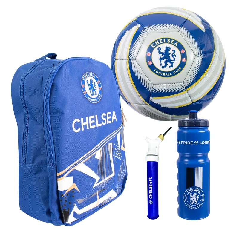Hy-Pro Chelsea FC Football Set - Size 5 Ball, Backpack & Bottle