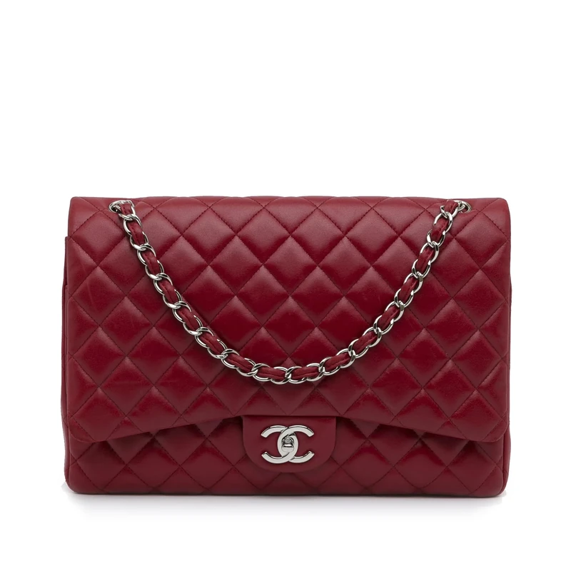 Chanel Pre-Loved Maxi Classic Lambskin Double Flap Shoulder Bag