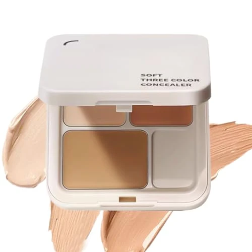 Contour Palette Cream 3-Color - Concealer with Full Coverage Natural Shade,Long-Lasting Foundation Corrector for Blemishes Redness Imperfections Makeup Beauty Skin