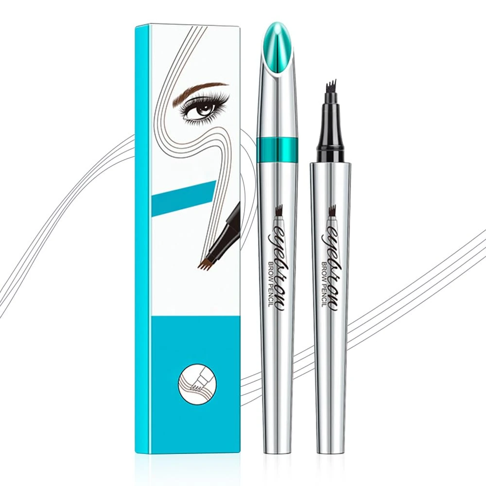 Eyebrow Pencil, 2025 New Waterproof Microblading Eye Brow Pencil with Fork Tip, Highly Pigmented Smudgeproof Brow Tint for Long Lasting Makeup, Lift Define Brows Natural Fill Shape (5# Gray)