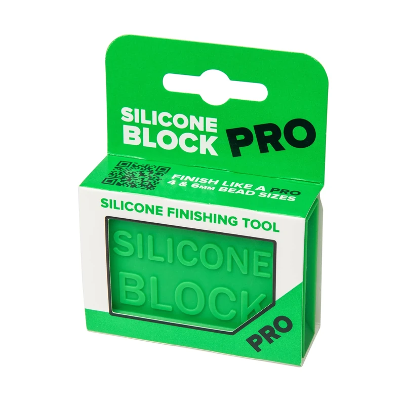 Metex Silicone Block Pro - Easy Grip Sealant Shaping & Finishing Caulking Tool - Creates Consistent Horizontal & Vertical Beads - Sharp 3-Way Internal Corners With Of 4mm Or 6mm Bead