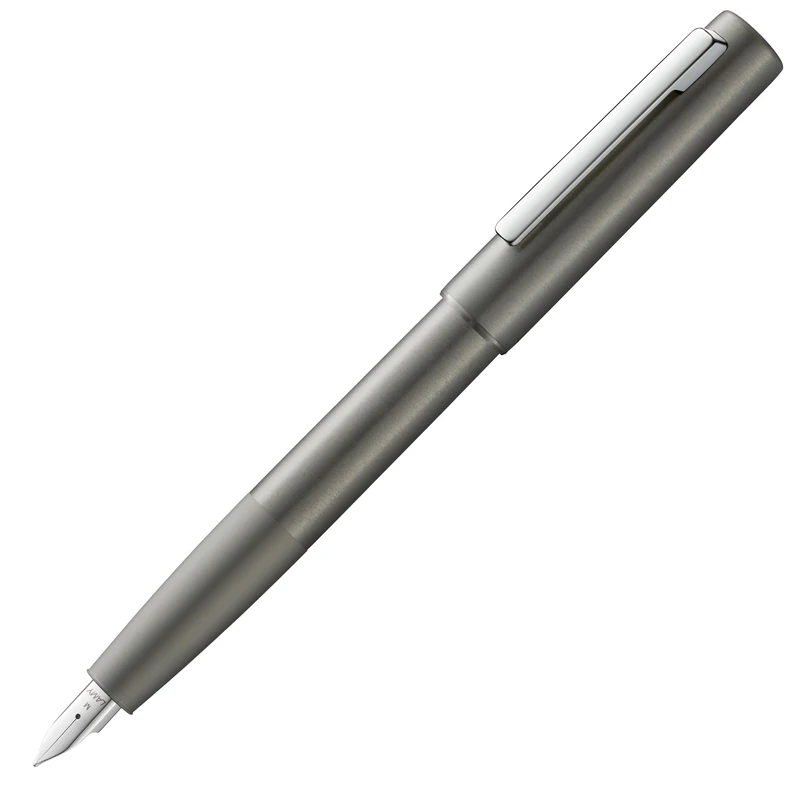 Lamy aion graphite fountain pen – modern fountain pen in anodized, lightweight & seamless aluminum casing – with stainless steel clip and steel nib in M line width – incl T 10 blue ink cartridge