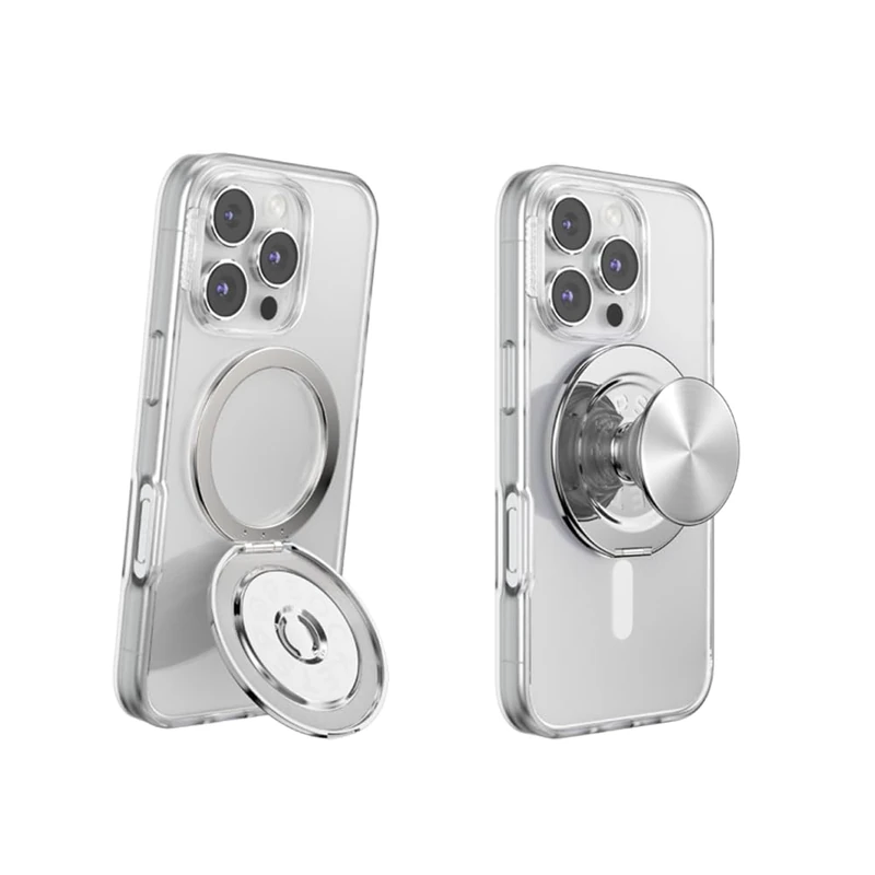PopSockets MagSafe Kick-Out Grip - Silver Magnetic Kickstand - Image 1