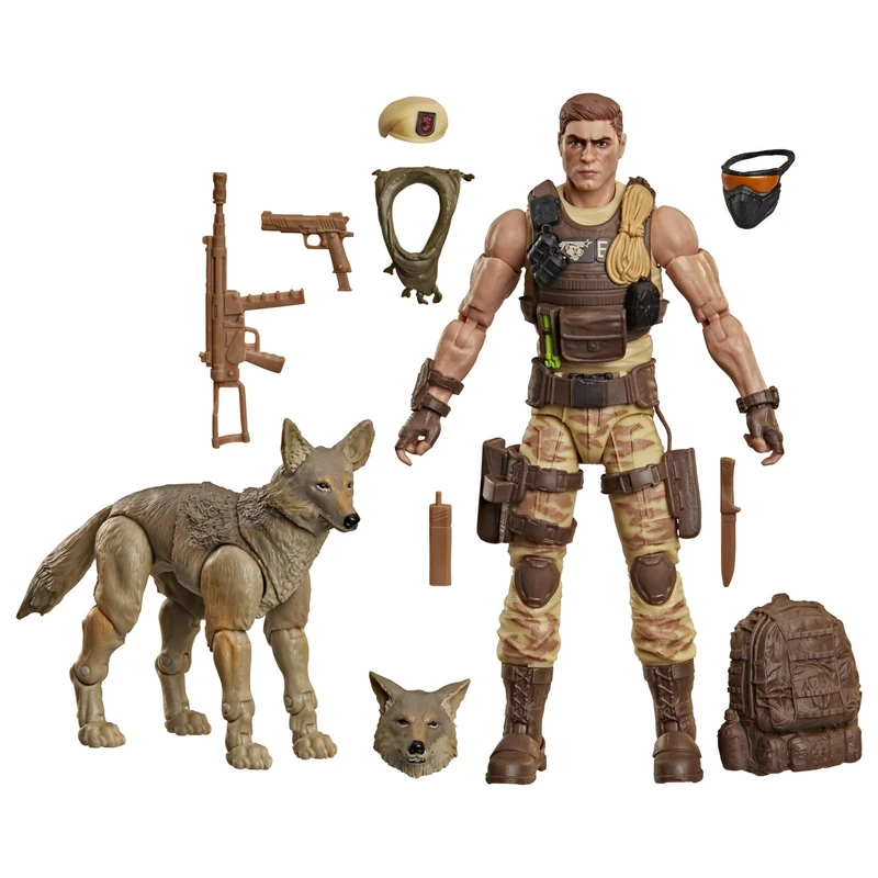 G.I. JOE Classified Series #217, Dusty & Coyote Sandstorm, Collectible 15-cm Action Figure and Pet Set