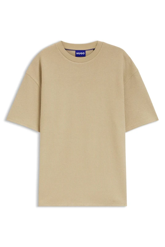 HUGO Cotton-Jersey T-Shirt with Blue Logo Patch
