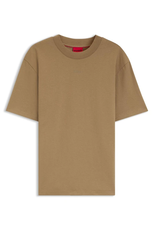 HUGO Relaxed-fit T-Shirt Mit Zentralem Logo-Detail Beige