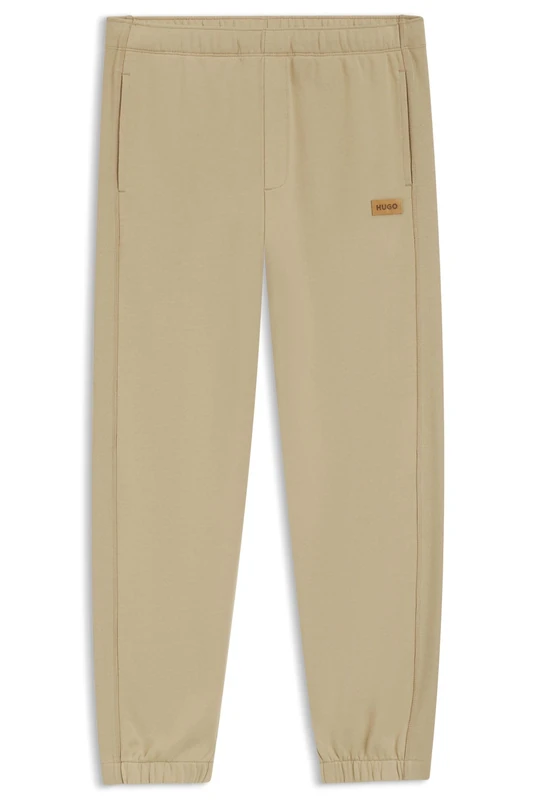 HUGO Cotton-Terry Tracksuit Bottoms with Logo Badge