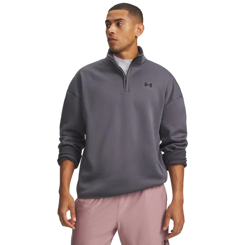 Under Armour Mens Fleece 1/4 Zip Shirt Gray S