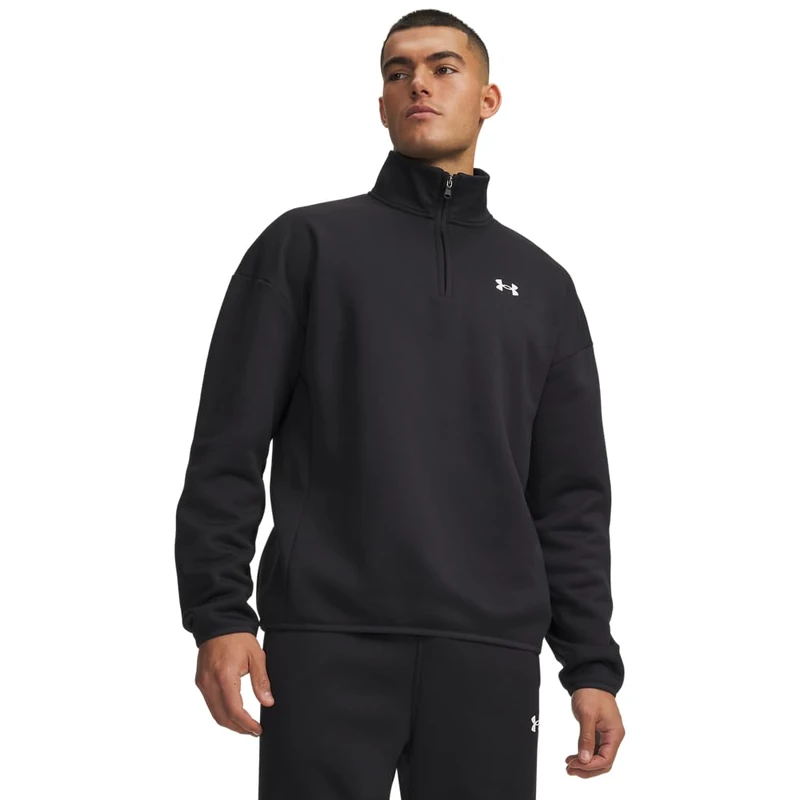 UA Armour Fleece 1/4 Zip Black/White