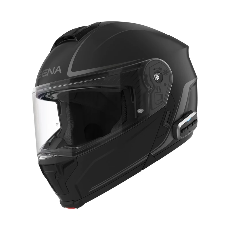 Sena OUTRUSH 2 Modular Smart Motorcycle Helmet with Bluetooth Connectivity and Mesh Intercom Communication (Matte Black, L)