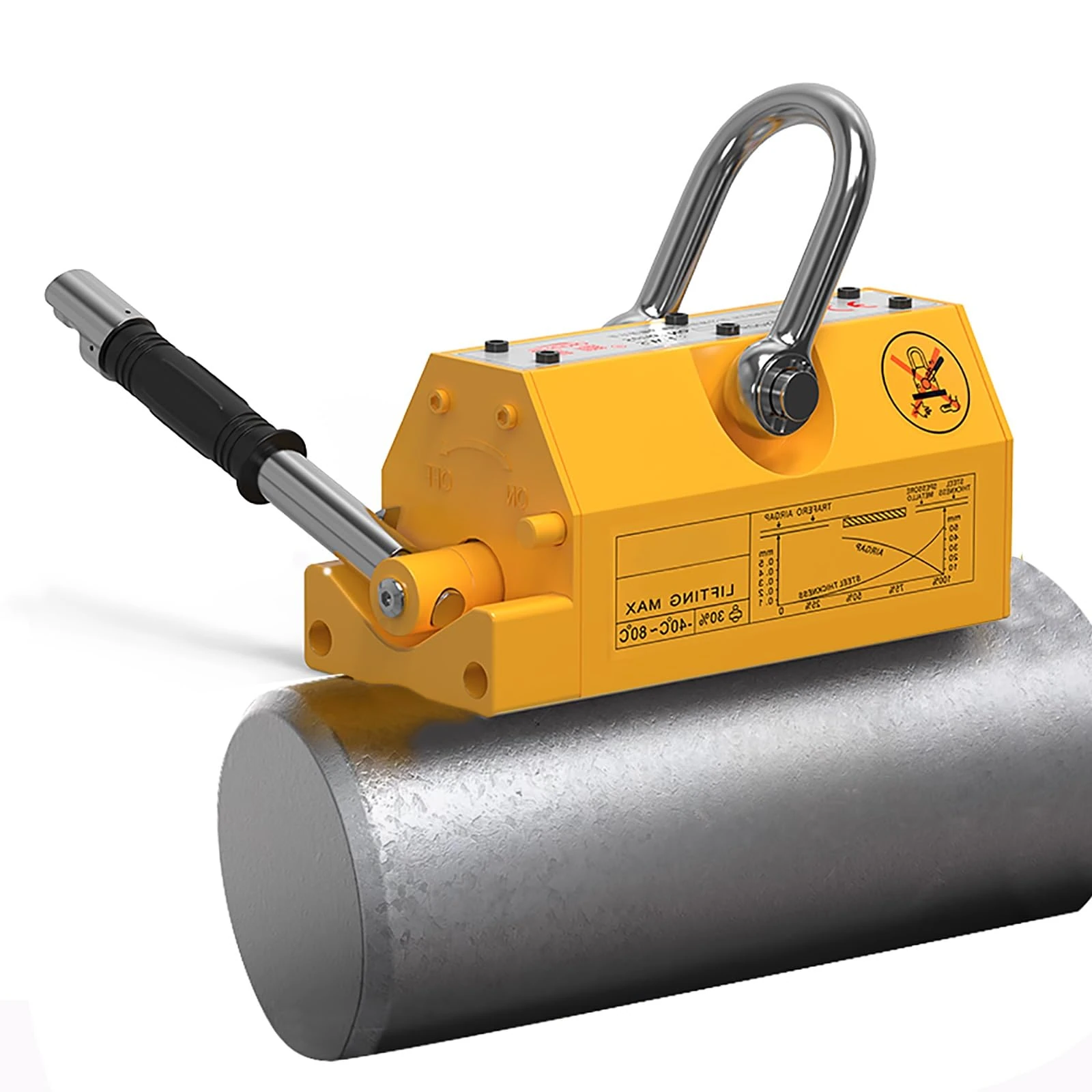 GLETSF Steel Magnetic Lifter,200Lbs-6600Lbs,Permanent Lift Magnets With Release,Used In Shop Crane, For Hoist, Board, Lifting Plate Steel,Round Steel-3300lb/1.5 Ton