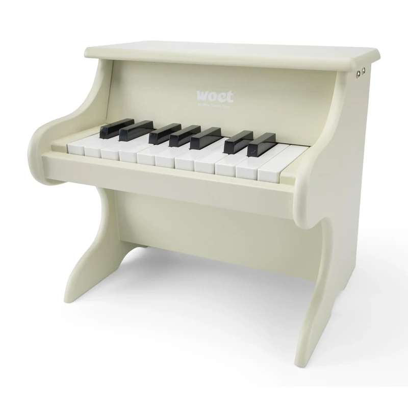 Woet - Wooden Toy Piano for Kids Age 3+ – Beige Mini Piano with 18 Keys – Educational Musical Instrument for Beginners - Keyboard – Includes Songbook – Gift for Boys and Girls