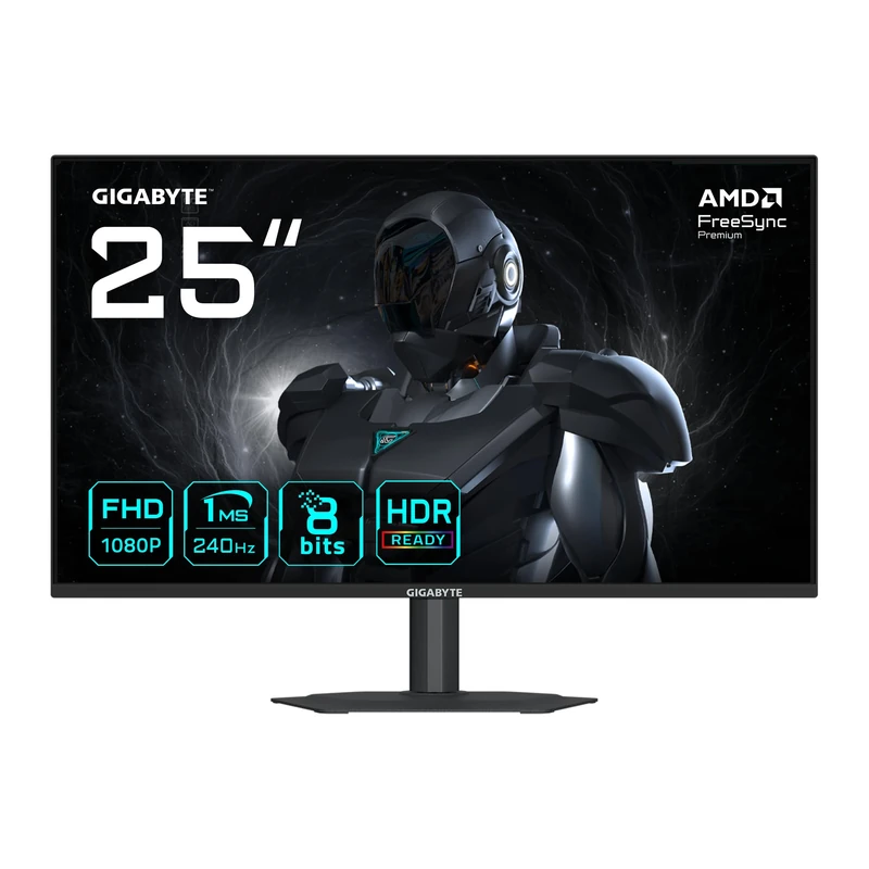 Gigabyte G25F2A 25" FHD Gaming Monitor - 1920 x 1080, 240Hz, 1ms, 300 cd/m², Display HDR 10, HDMI 2.0, Displayport 1.4