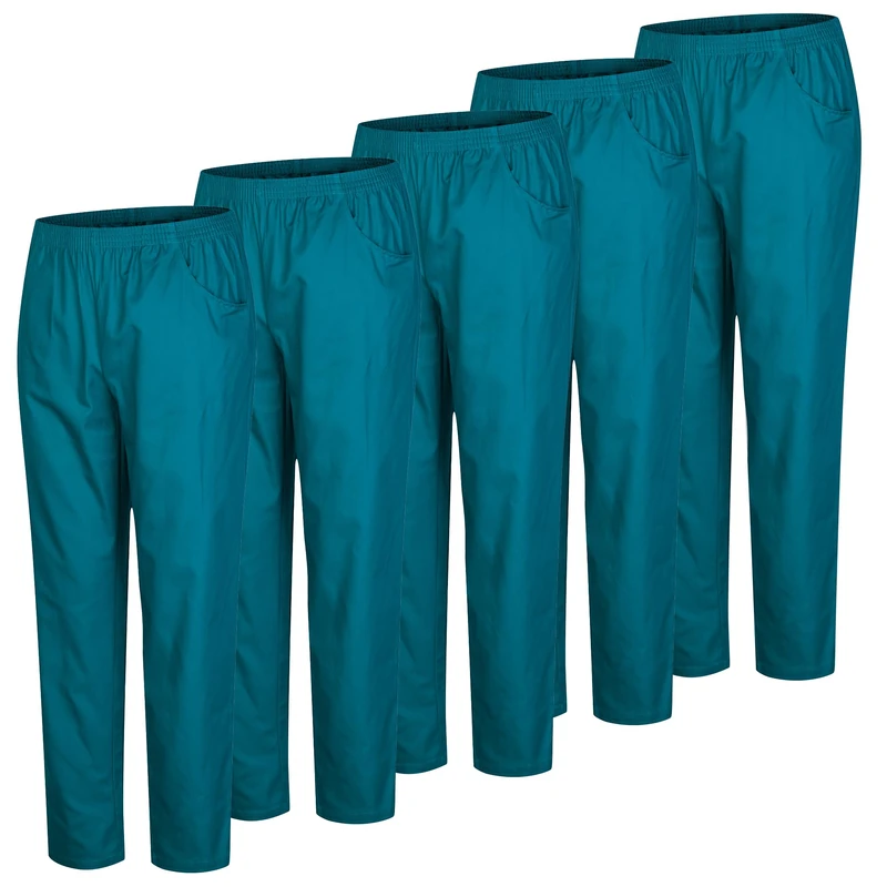 Pack of 5 Units - Unisex Sanitary Pants Elastic Waist Sanitary Uniforms 5-8312, Green 3b, S