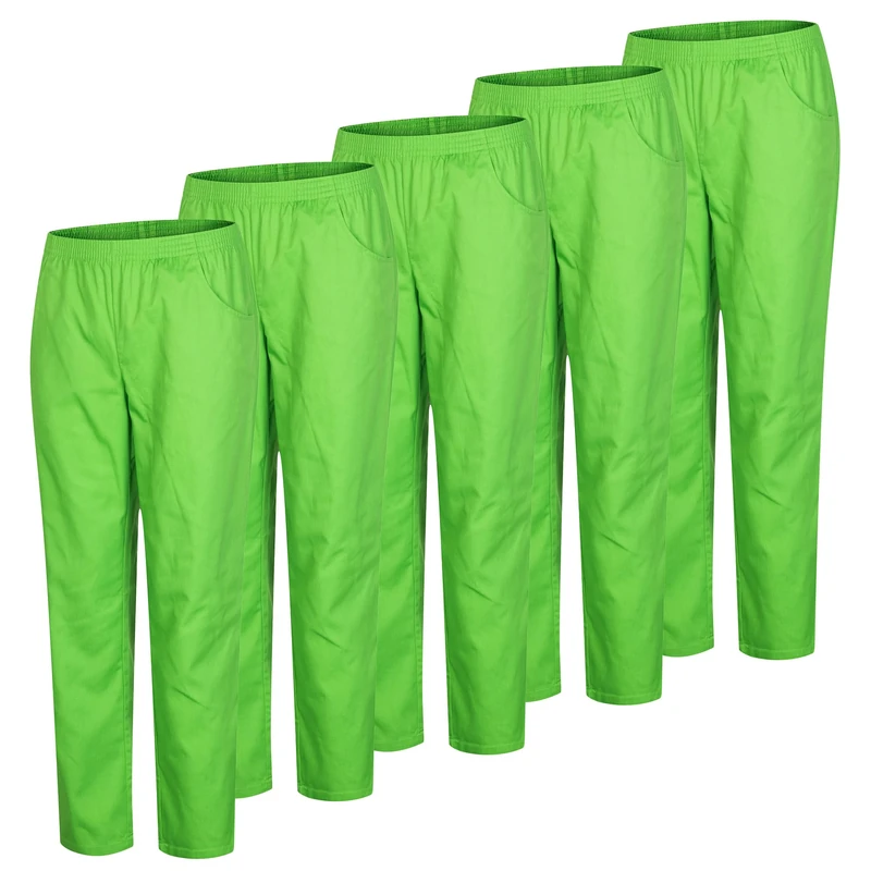 Pack of 5 Units - Unisex Sanitary Pants Elastic Waist Sanitary Uniforms 5-8312, Green Apple, S