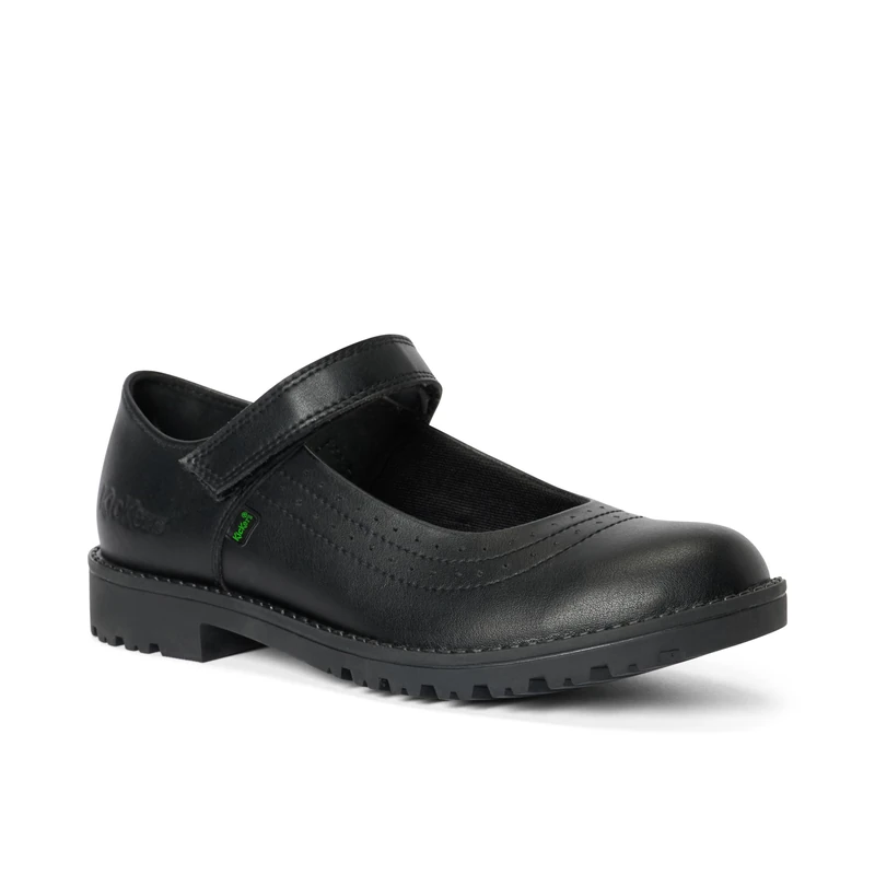 Kickers Girl's Lachly Mary Jane Shool Shoes, Black, 12.5 UK Child