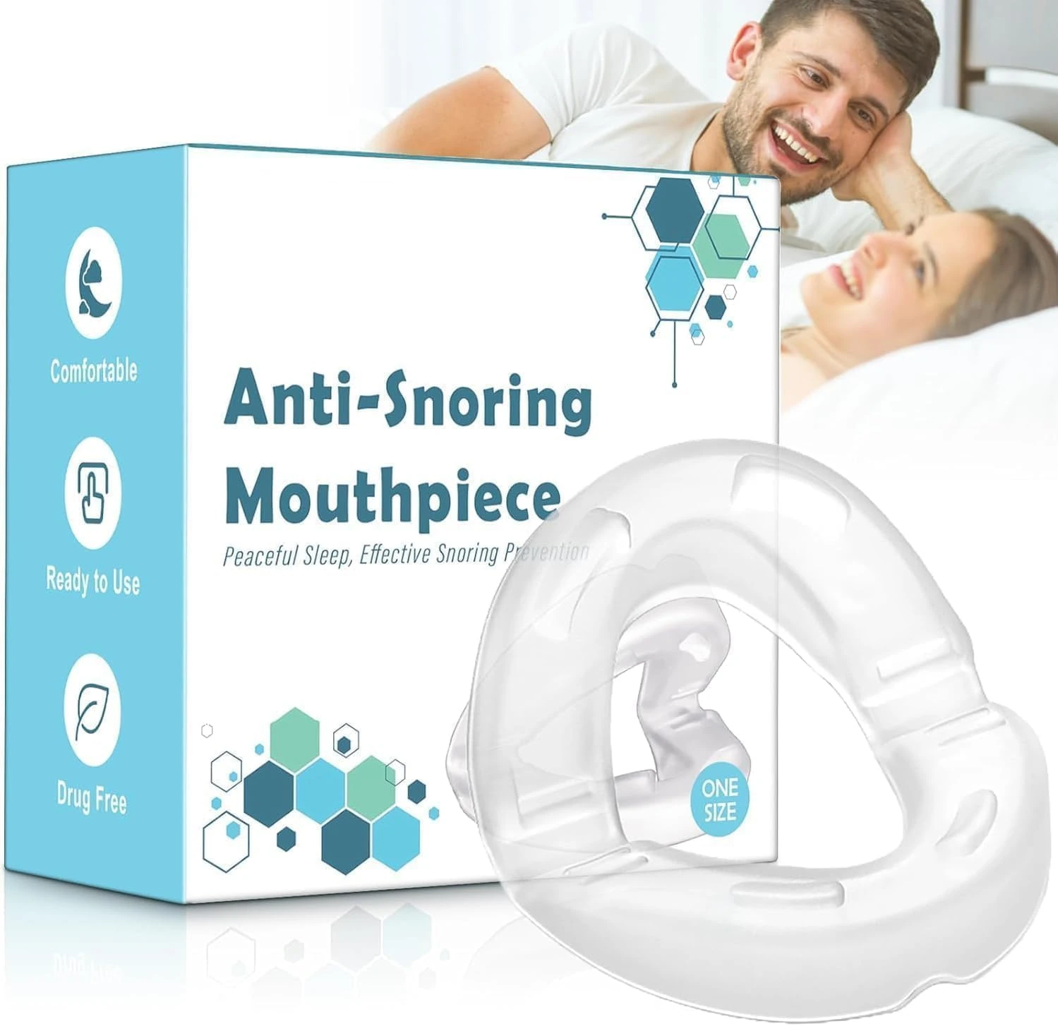 Snoring Aids for Men and Women - Anti Snoring Mouthpiece Devices - Open Front Design,Effective Snore Stopper,Ready to Use - Sleeping Aids to Reduce Snore