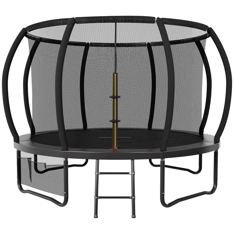 JUMMICO 6ft / 8ft / 10ft / 12ft Outdoor Trampoline with Safety Enclosure Available For Toddlers And Adults GS Certified Toddler Trampoline With Non-Slip Ladder& Shoe Organiser