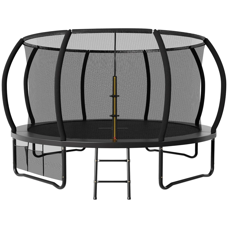 JUMMICO 6ft / 8ft / 10ft / 12ft Outdoor Trampoline with Safety Enclosure Available For Toddlers And Adults GS Certified Toddler Trampoline With Non-Slip Ladder& Shoe Organiser