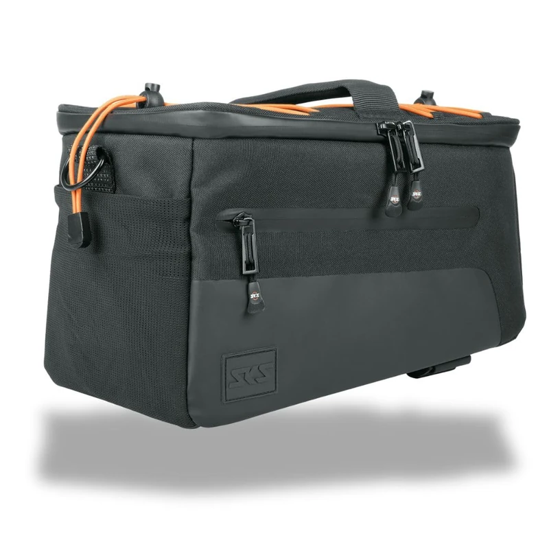 SKS Germany Infinity Urban Trunkbag Bicycle Bag (Mounting with Hypalon Straps or Adapter Plate, Double Packing Net, Rain Cover, Shoulder Strap, Reflective Loops)