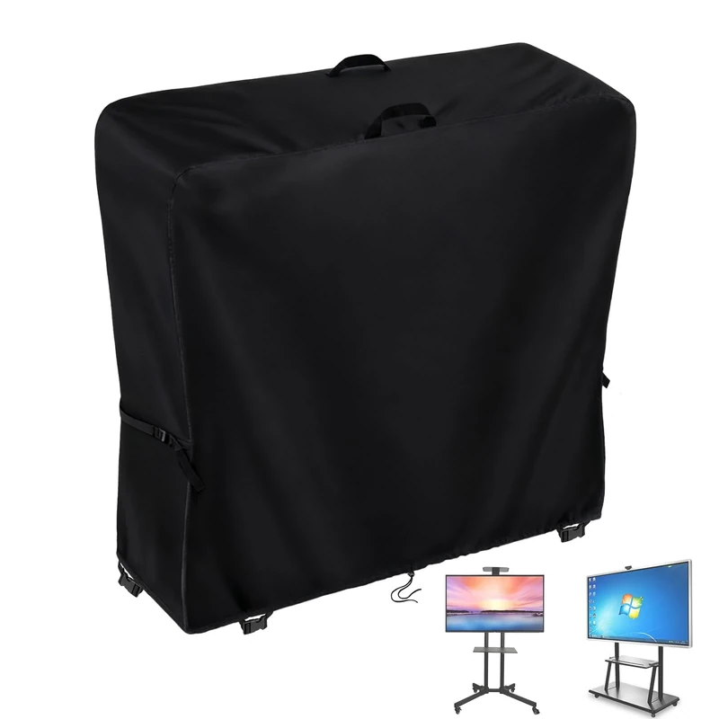 Hohong Outdoor TV Stand Cover, Heavy Duty 500D Oxford Fabric Waterproof TV Stand Cover For Mobile TV Carts, Mobile Television Stand Covers for Television Screen Protection-196x36x170cm