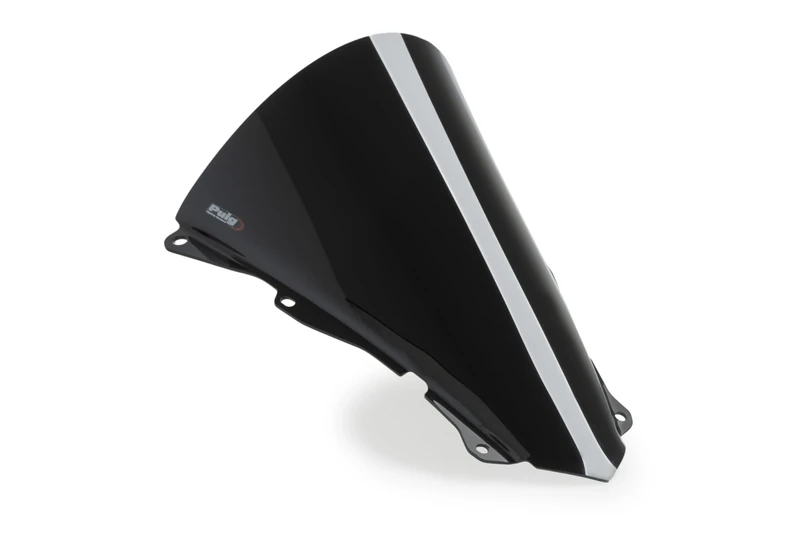 Puig 22468N R-Racer Windscreen made of high-impact material with enhanced aerodynamic design and rounded edges for maximum protection, UV resistance, and sporty performance, Black