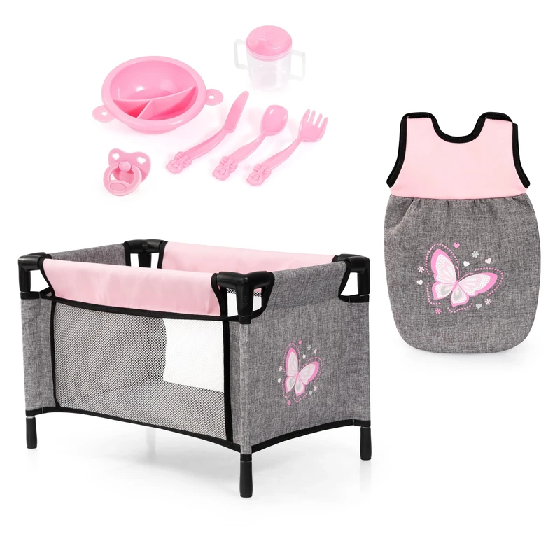 Bayer Design 61733AE Doll bed, sleeping bag and accessories - play set for dolls - for girls and boys, 3+ age