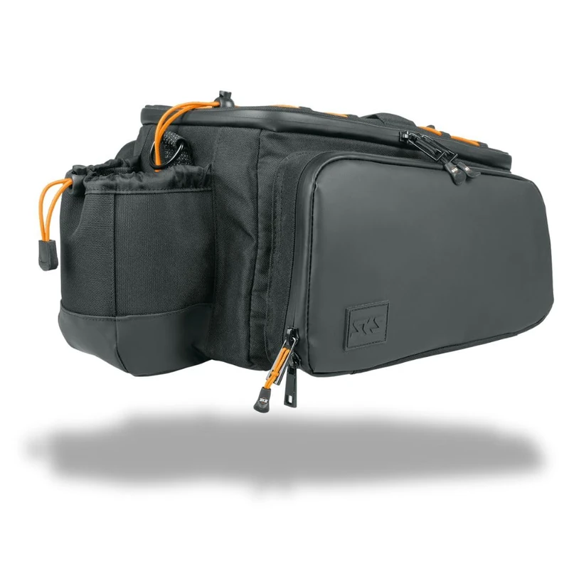 SKS Germany Infinity Urban Trunkbag XL Bicycle Bag (Expandable Storage Space with Side Pockets, Mounting with Hypalon Straps, Bottle Holder with Elastic, Rain Cover, Reflective Loops)