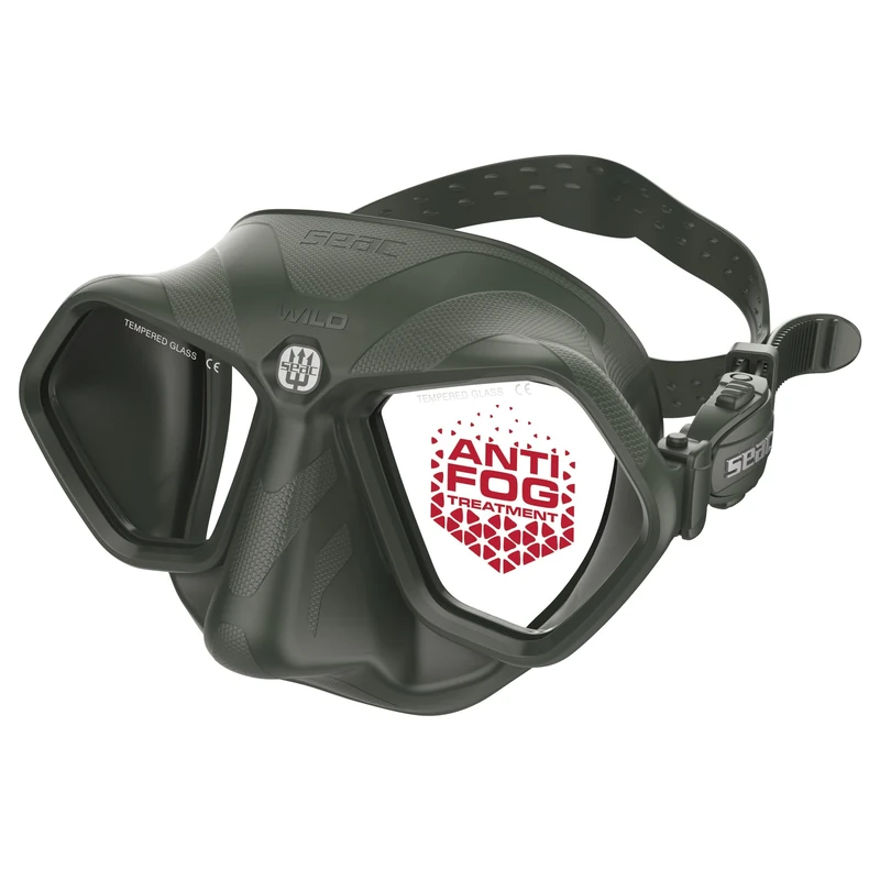 SEAC Wild – Low Volume Silicone Diving Mask | Antifog Dual-Lens Mask with 3D Buckle and Peripheral Vision for Freediving and Spearfishing