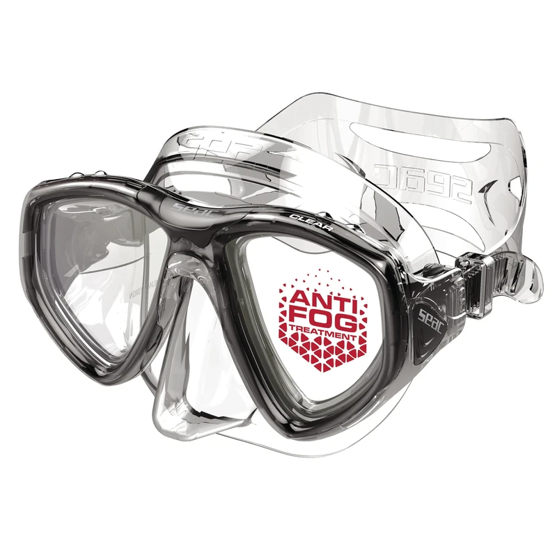 SEAC Clear – Dual-Lens Silicone Diving Mask | Antifog Low Volume Mask for Diving and Snorkeling